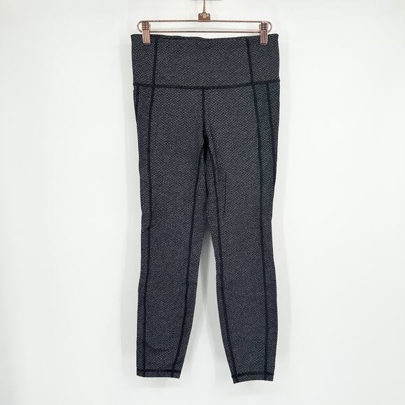 Athleta Criss Cross Power Up 7/8 Leggings Gray Patterned Size Small S - Picture 1 of 7
